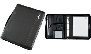 Alassio Tablet-PC Organizer A4 SALERNO, Lederimitat, schwarz