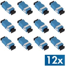 LogiLink LWL Kupplung-Set, 2x SC Simplex, ohne Flansch, blau