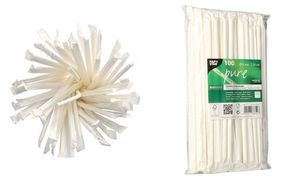 PAPSTAR Papier-Trinkhalm "pure", 200 mm, weiß