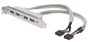 DIGITUS USB 2.0 Slotblech, 4 x USB Port, 0,25 m