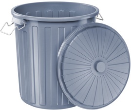 helit Abfalltonne "the big boy" mit Deckel, grau, 55 Liter
