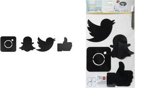 Securit Kreidetafel-Set SILHOUETTE "Social Media", Melamin