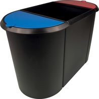 helit Papierkorb "the triple", oval, PE, schwarz/gelb/blau helit Papierkorb "the triple", oval, PE, schwarz/gelb/blau