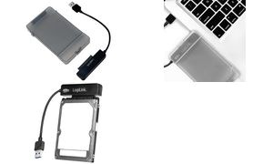 LogiLink USB 3.0 - SATA Adapter mit Schutzhülle, schwarz