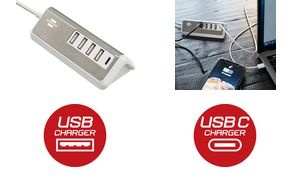 brennenstuhl estilo USB-Multiladegerät, 4x USB + 1x USB-C