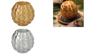 STARPAK Kugelkerze "Pine Cone", gold