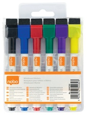 nobo Whiteboard-Marker, magnethaftend, Rundspitze, 6er Etui