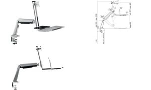 LogiLink Sitz-Steh Arbeitsplatz, für 1 Monitor, silber