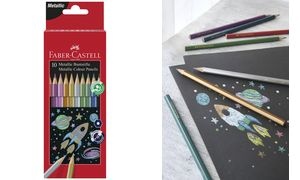 FABER-CASTELL Hexagonal-Buntstifte metallic, 10er Kartonetui