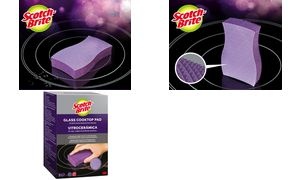 Scotch-Brite Glaskeramik-Reinigungsschwamm, lila, 3er Pack