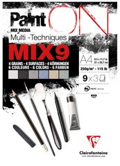 Clairefontaine Zeichenpapierblock PAINT'ON MIX9, DIN A4