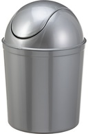 plast team Schwingdeckel-Abfalleimer, 5 Liter, silber