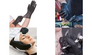 HYGOSTAR Latex-Handschuh "DIABLO", M, schwarz, puderfrei