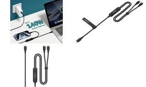 DIGITUS USB-C 2in1 Ladekabel, 140 W, 1,8 m, schwarz