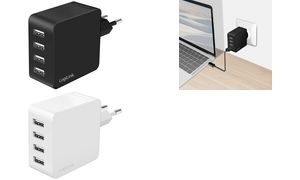 LogiLink USB-Steckdosenadapter, 4x USB-A, 24 Watt, schwarz