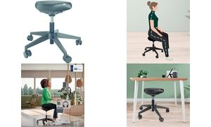 LEITZ Ergo Sitzhocker mit Rollen und Komfortsitz, schwarz