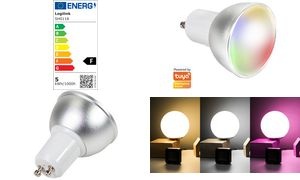 LogiLink Wi-Fi Smart LED-Lampe, Tuya kompatibel, GU10, weiß
