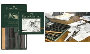 FABER-CASTELL PITT CHARCOAL Set, 24-teiliges Etui