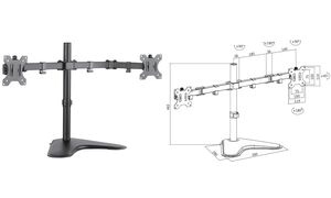 LogiLink Doppel-Monitorarm mit Standfuß, Armlänge: 460 mm