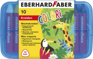 EBERHARD FABER Dreikant-Wachsmalkreide COLORI, 10er Etui