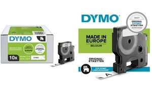 DYMO D1 Schriftbandkassette schwarz/weiß, 12 mm x 7 m, 10er