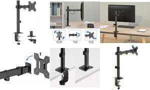 LogiLink Monitorhalterung, Armlänge: 202 mm, schwarz