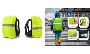 IWH Regenschutzhülle für Rucksack & Schulranzen, neongelb