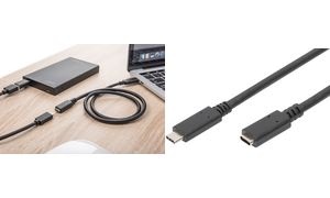 DIGITUS USB 2.0 Verlängerungskabel, schwarz, 2,0 m