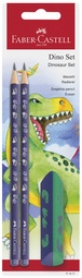 FABER-CASTELL Schreibset Dino, blau, 3-teilig