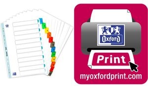 Oxford Mylarkarton-Register, Zahlen, A4, farbig, 12-teilig