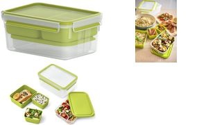 emsa XL Lunchbox CLIP & GO, 2,3 Liter, transparent / grün