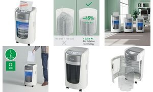 LEITZ Aktenvernichter IQ OptiMax 225 Home Office,weiß/silber