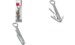 metaltex Kellner-Korkenzieher 5in1, aus Edelstahl, silber