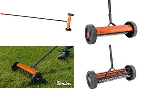 Bradas Rasen-Vertikutierer mit Rädern, orange/anthrazit