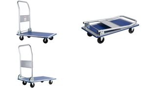pavo Stahl-Plattformwagen, Tragkraft: 150 kg, schwarz/blau
