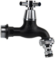 Bradas Wasserhahn 3/4", mit Kugelventil, mattschwarz