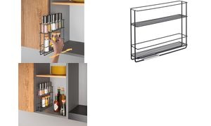 metaltex Gewürzregal In & Out LAVA, ausziehbar, schwarz