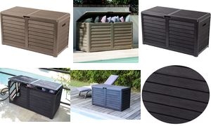 EDA Gartenbox BAYA, 420 Liter, in Holzoptik, braun