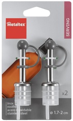 metaltex Flaschenausgießer, Edelstahl, 2er Set