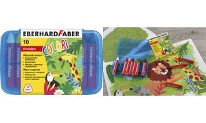 EBERHARD FABER Dreikant-Wachsmalkreide COLORI, 10er Etui