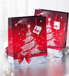 sigel Weihnachts-Geschenktüte "Sparkling Tree", groß