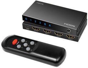 LogiLink 4K/60Hz HDMI Switch, 3-fach, schwarz