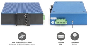 DIGITUS Industrial Gigabit Ethernet PoE Switch, managed, 8+2