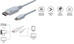 DIGITUS DisplayPort - Mini DisplayPort Anschlusskabel, 2,0 m