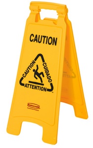 Rubbermaid Warnschild "Caution", mit Symbol, mehrsprachig