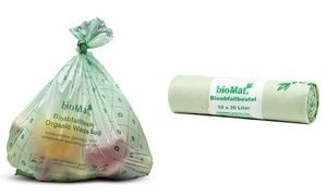 PAPSTAR Bioabfallbeutel "bioMAT", 30 Liter, grün