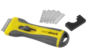 easyabsorb Glas-Schaber mit Softgrip Griff, gelb/grau