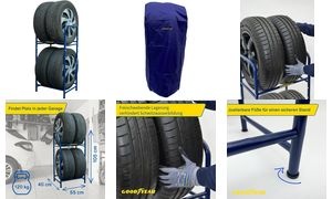 GOODYEAR KFZ-Reifenregal, für 4 Reifen, blau