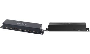 LogiLink USB 2.0 Hub für Wandmontage, 7 Port, Metallgehäuse