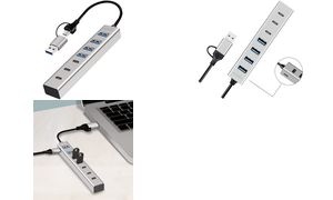 LogiLink USB 3.0 Hub, 7-Port, 4x USB-A / 3x USB-C, silber